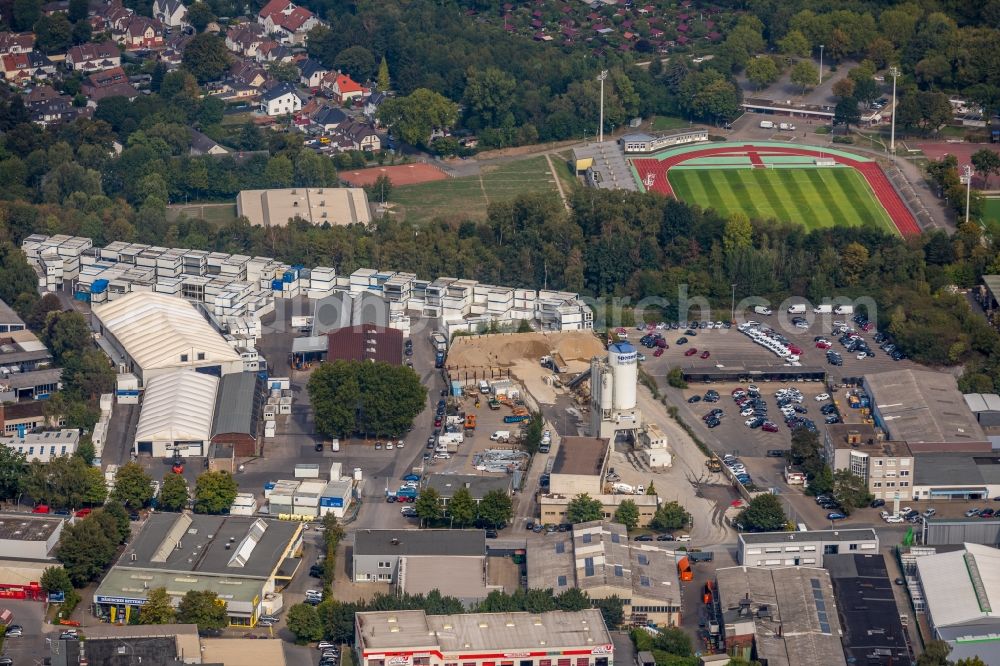 Aerial photograph Essen - Company grounds and facilities of Spenner Herkules Rhein-Ruhr GmbH & Co. KG on Zeche Ernestine in Essen in the state North Rhine-Westphalia, Germany