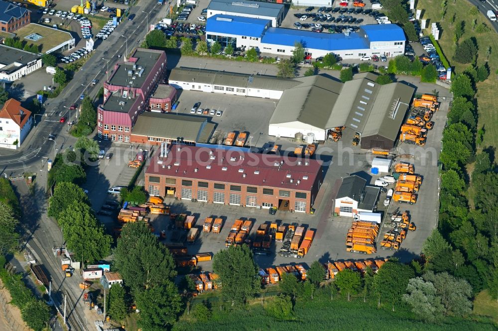 Rostock from above - Company grounds and facilities of Stadtentsorgung Rostock GmbH on Petridonm in Rostock in the state Mecklenburg - Western Pomerania, Germany