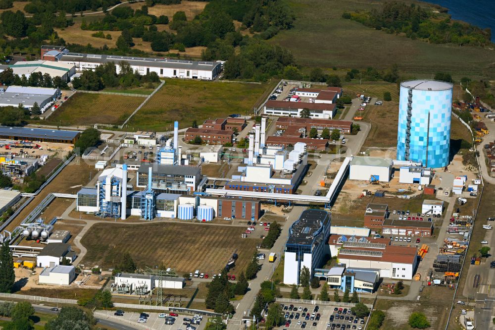 Rostock from above - Company grounds and facilities of Stadtwerke Rostock AG in the district Schmarl in Rostock at the baltic sea coast in the state Mecklenburg - Western Pomerania, Germany