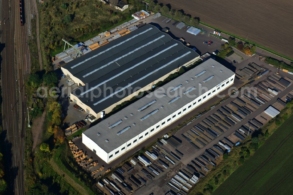 Aerial photograph Könnern - Premises of the steel profile manufacturer SOSTA Stainless GmbH at the Wind Rose in Koennern in Saxony-Anhalt