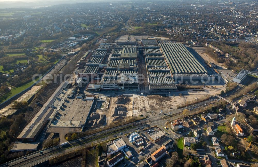 Aerial image Bochum - Company grounds and facilities of the former Adam Opel AG Werkes Bochum I in Bochum in the state North Rhine-Westphalia