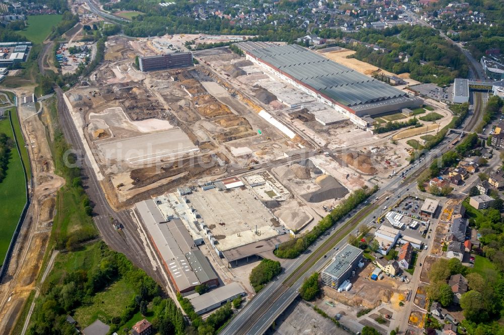 Bochum from above - Company grounds and facilities of the former Adam Opel AG Werkes Bochum I in Bochum in the state North Rhine-Westphalia