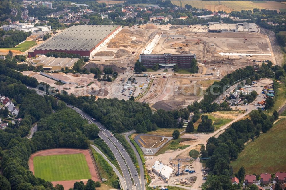 Aerial image Bochum - Company grounds and facilities of the former Adam Opel AG Werkes Bochum I in Bochum in the state North Rhine-Westphalia