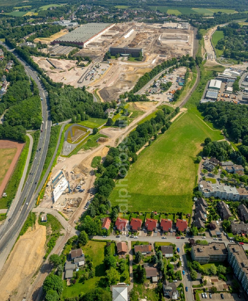 Aerial image Bochum - Company grounds and facilities of the former Adam Opel AG Werkes Bochum I in Bochum in the state North Rhine-Westphalia