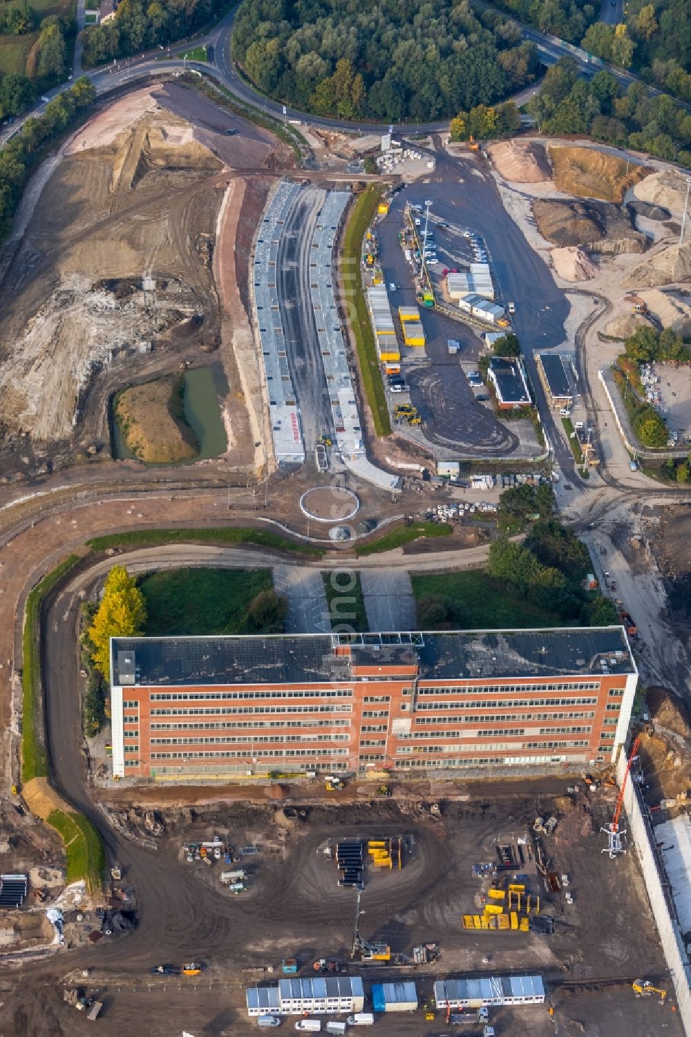 Aerial image Bochum - Company grounds and facilities of the former Adam Opel AG Werkes Bochum I in Bochum in the state North Rhine-Westphalia