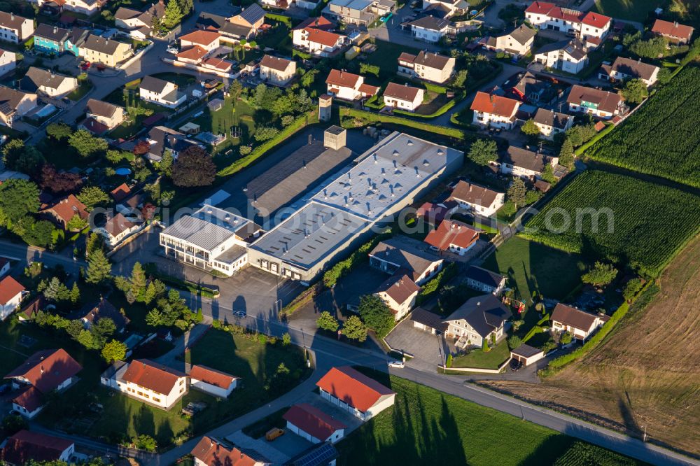 Roßbach from above - Company grounds and facilities of FF Systembau GmbH in the district Muenchsdorf in Rossbach in the state Bavaria, Germany