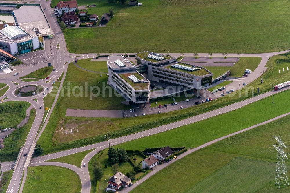 Titisee-Neustadt from above - Company grounds and facilities of Testo Titisee in Titisee-Neustadt in the state Baden-Wurttemberg, Germany