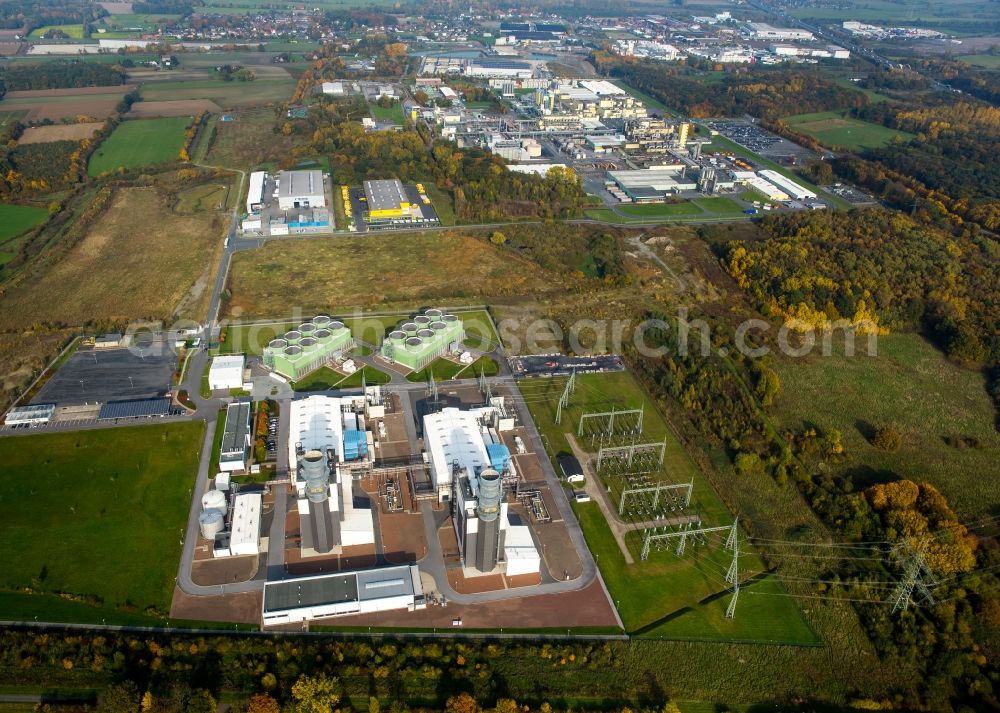 Hamm from above - Company grounds and facilities of Trianel Gasworks Hamm GmbH & Co.KG. in Hamm in the state of North Rhine-Westphalia