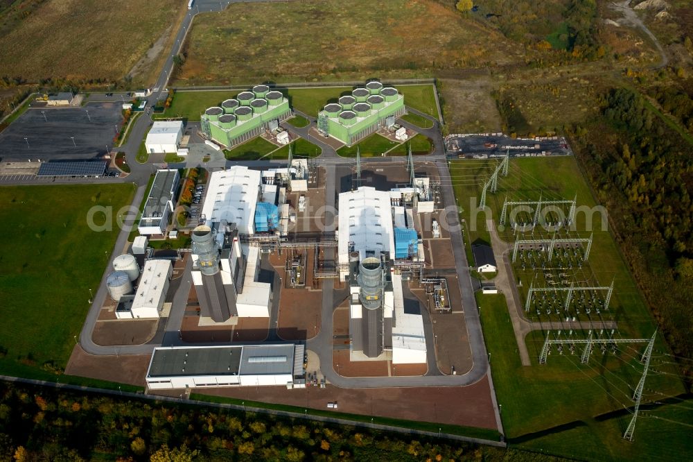 Hamm from the bird's eye view: Company grounds and facilities of Trianel Gasworks Hamm GmbH & Co.KG. in Hamm in the state of North Rhine-Westphalia