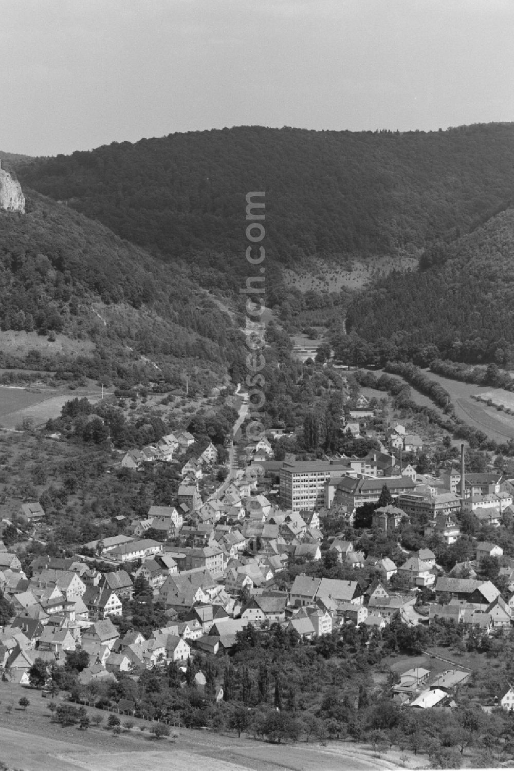 Aerial image Heubach - Company grounds and facilities of Triumph International GmbH Miederwaren in Heubach in the state Baden-Wuerttemberg, Germany