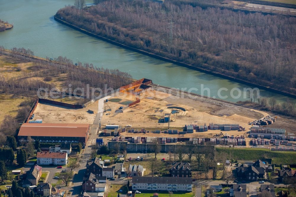 Aerial image Bottrop - Premises of TSR Recycling GmbH & Co. KG on the banks of Berne in Bottrop in North Rhine-Westphalia