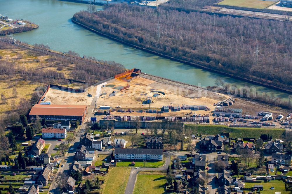 Aerial photograph Bottrop - Premises of TSR Recycling GmbH & Co. KG on the banks of Berne in Bottrop in North Rhine-Westphalia