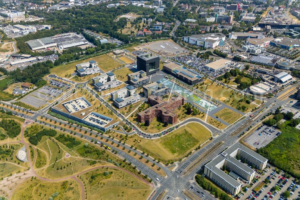 Aerial photograph Essen - Company premises of and headquarters of thyssenkrupp AG in Essen in the federal state of North Rhine-Westphalia, Germany