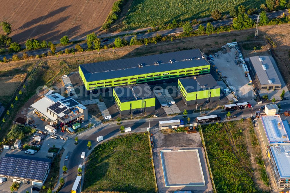 Aerial photograph Haßloch - Company grounds and facilities of WaterSolution on street Fritz-Karl-Henkel-Strasse in Hassloch in the state Rhineland-Palatinate, Germany