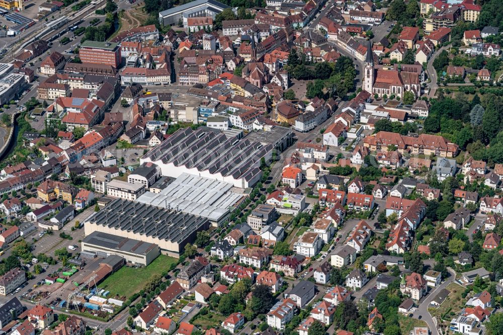 Emmendingen from the bird's eye view: Company grounds and facilities of of Wehrle factory in Emmendingen in the state Baden-Wurttemberg, Germany