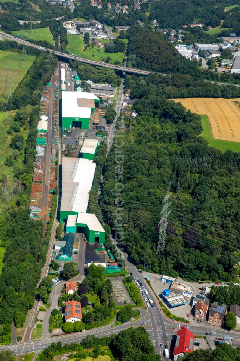 Witten from above - Company premises of Wilhelm Boetzel GmbH & Co.KG on Wittener Strasse in Witten in the state of North Rhine-Westphalia