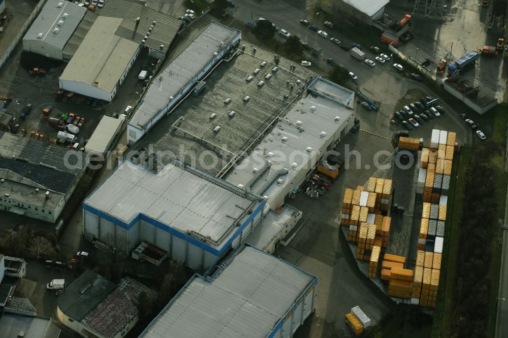 Berlin from above - Company grounds and facilities of Zapf Umzuege on Nobelstrasse in Berlin in Germany