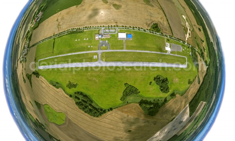 Aerial image Dreschvitz OT Güttin - Fisheye lense view of the Ruegen Airport in the district of Guettin in the town Dreschvitz on the island Ruegen in Mecklenburg-West Pomerania