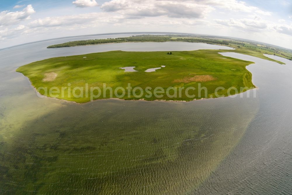 Röbel from the bird's eye view: Fisheye view of the Mueritz in Roebel in the state of Mecklenburg-West Pomerania