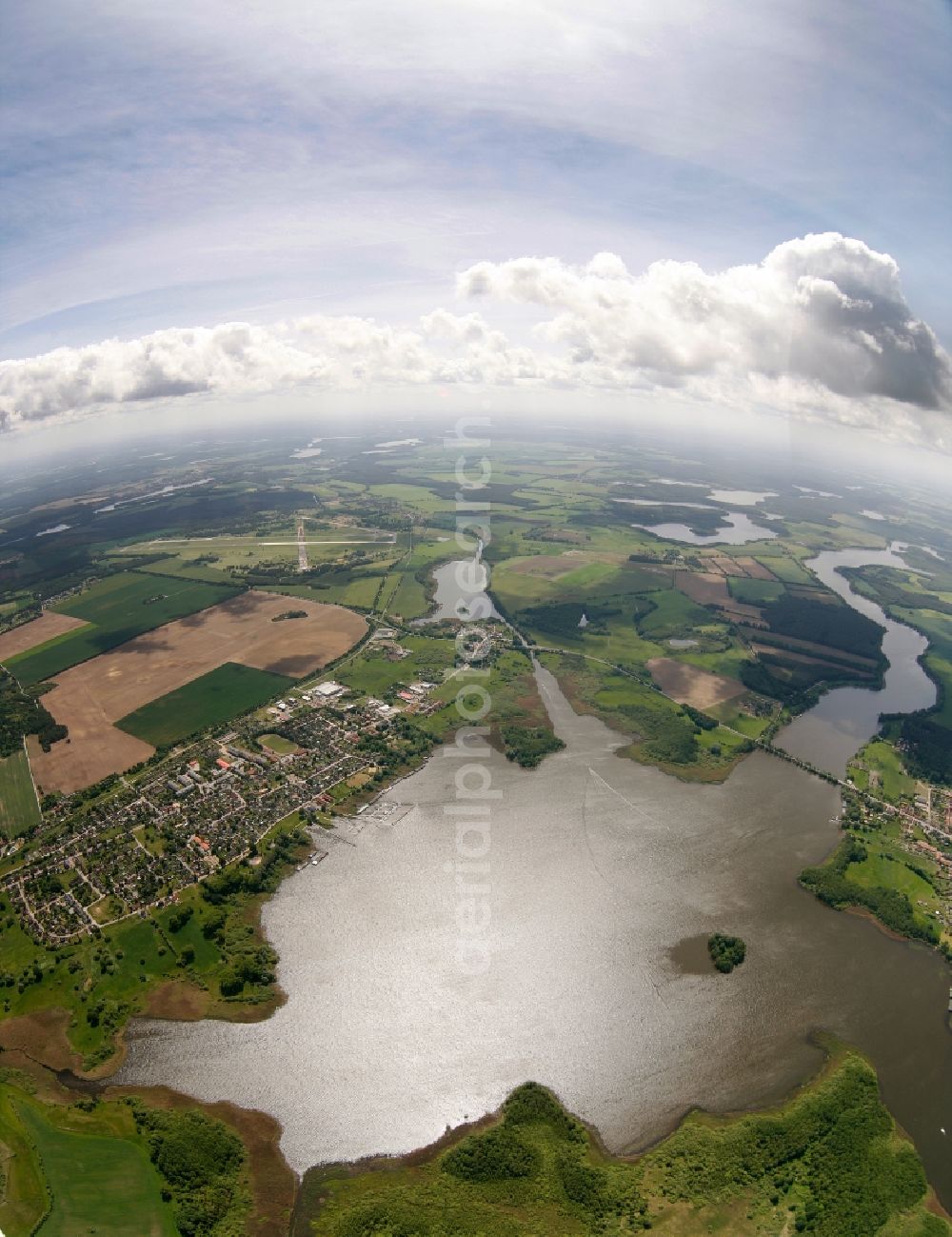 Aerial photograph Rechlin - Fisheye view of the Mueritz in Rechlin in the state of Mecklenburg-West Pomerania