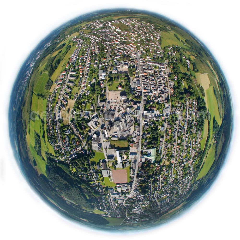 Aerial photograph Neuenrade - Fisheye view of Neuenrade in the state North Rhine-Westphalia