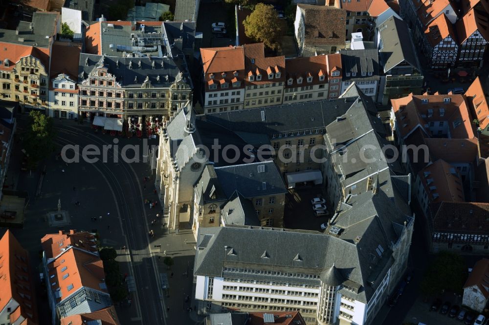 Erfurt from the bird's eye view: Town Hall building of the city administration in Erfurt in the state Thuringia