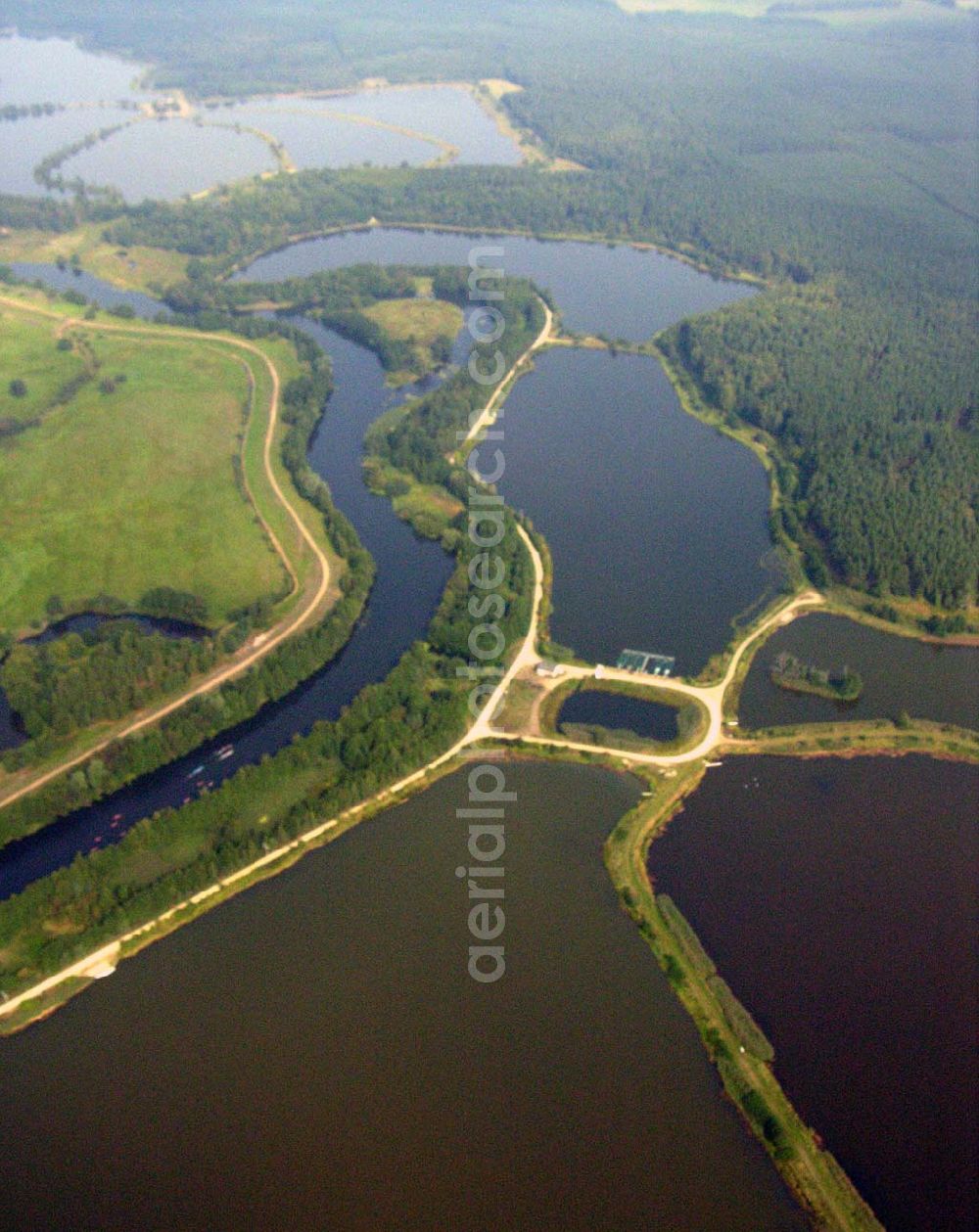 Lübben (Brandenburg) from the bird's eye view: 10.09.2005 Lübben Fischteiche Lubolz bei Lübben