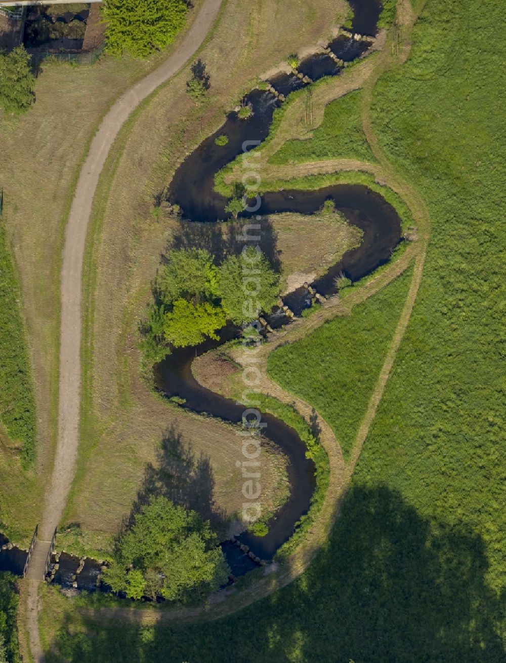 Aerial image Wetter - Fish ladder in the course of the river Ruhr to the barrage at Weather in the Ruhr area in North Rhine-Westphalia