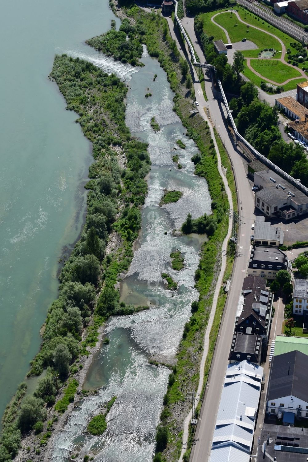 Rheinfelden (Baden) from above - Fish ladder at the new hydropower plant in Rheinfelden (Baden) in the state of Baden-Wuerttemberg