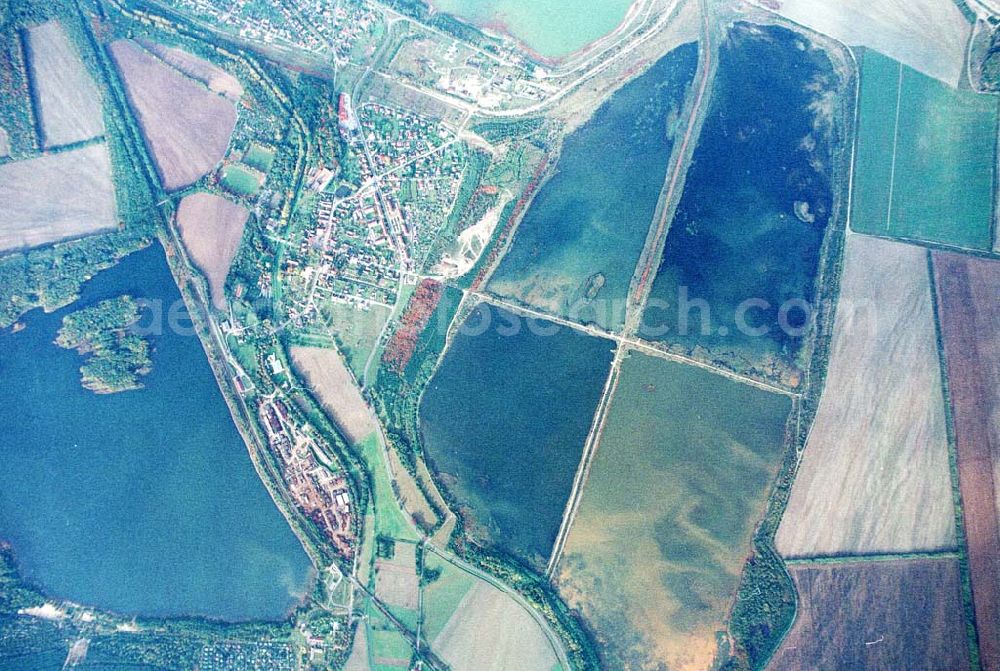 Wittichenau / Sachsen from the bird's eye view: Fischzuchteichanlagen bei Lohsa / Sachsen.