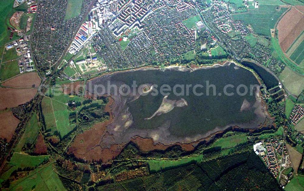 Torgau / Sachsen from the bird's eye view: Fischzuchteichanlagen auf dem Großen Teich in Torgau / Sachsen (Ausschnitt mit 35mm Optik).