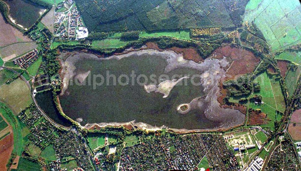 Aerial image Torgau / Sachsen - Fischzuchteichanlagen auf dem Großen Teich in Torgau / Sachsen (Ausschnitt mit 35mm Optik aus 9800 ft MSL).