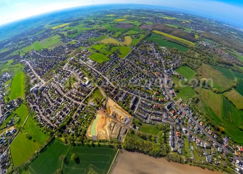 Aerial image Hamm - Fisheye perspective city view in the urban area in the district Norddinker in Hamm in the Ruhr area in the state North Rhine-Westphalia, Germany