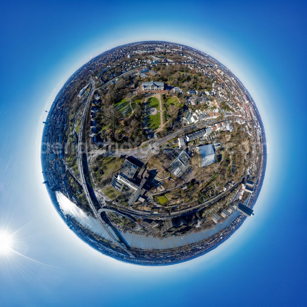 Aerial image Köln - Fisheye perspective residential area along the park Flora - Botanical Garden in the district Riehl in Cologne in the state North Rhine-Westphalia, Germany