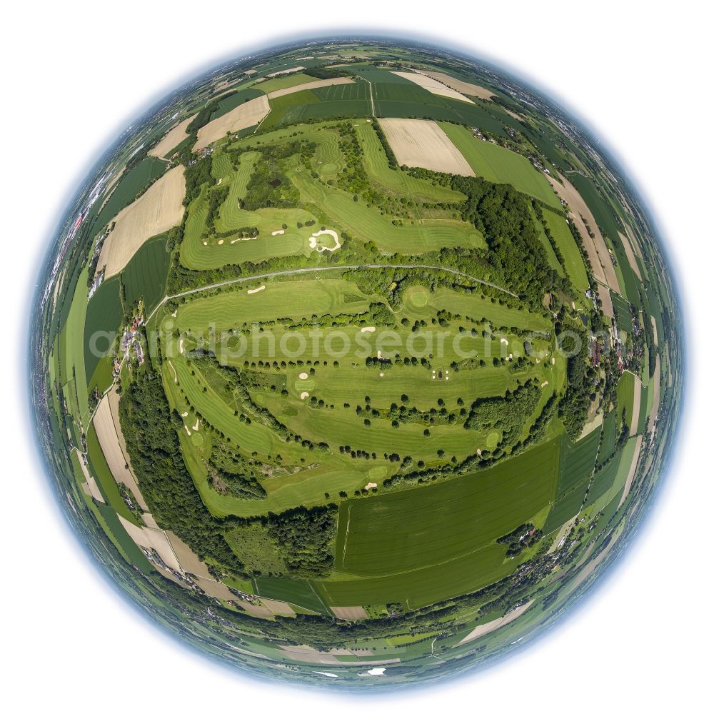 Aerial photograph Hamm - Fish- eye view of the golf course of the Golf Club Drechen in Hamm in North Rhine-Westphalia