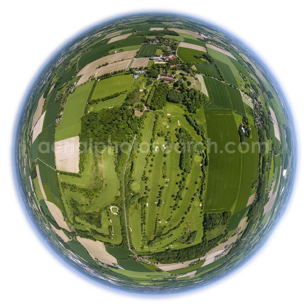 Hamm from above - Fish- eye view of the golf course of the Golf Club Drechen in Hamm in North Rhine-Westphalia