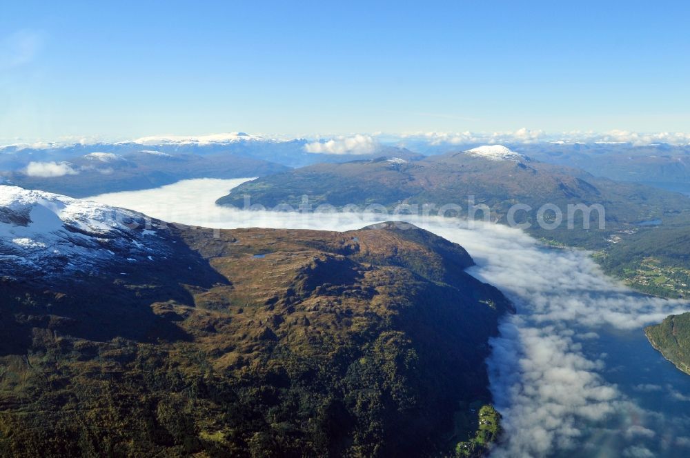 Innvik from above - View of the fjords named Innvikfjorden near Innvik in the province of Sogn og Fjordane in Norway