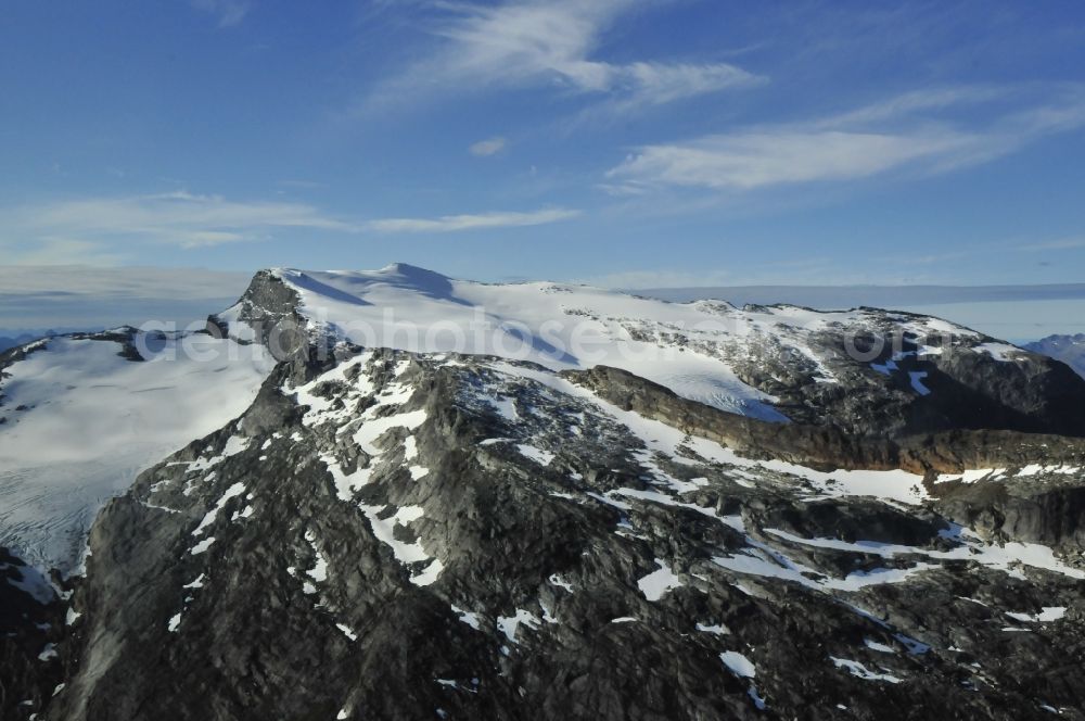 Trom from the bird's eye view: Landscape rugged mountains and fjords in Troms Province Harstad in Norway