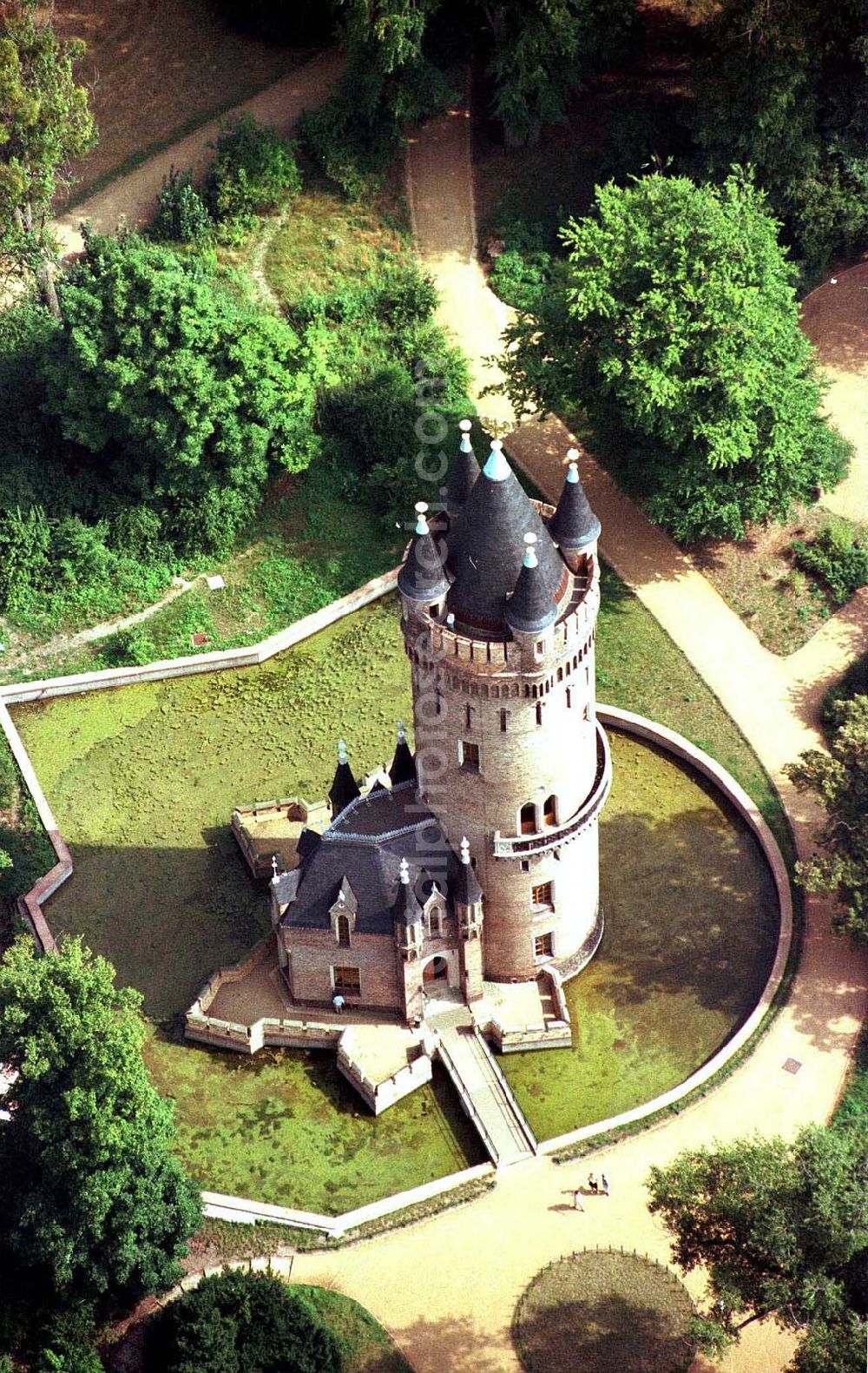 Aerial photograph Potsdam - Flatowturm im Babelsberger Park in Potsdam.