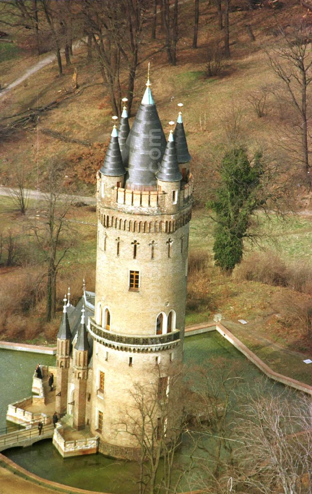 Babelsberg from above - 06.03.95 Flatowturm im Park Babelsberg