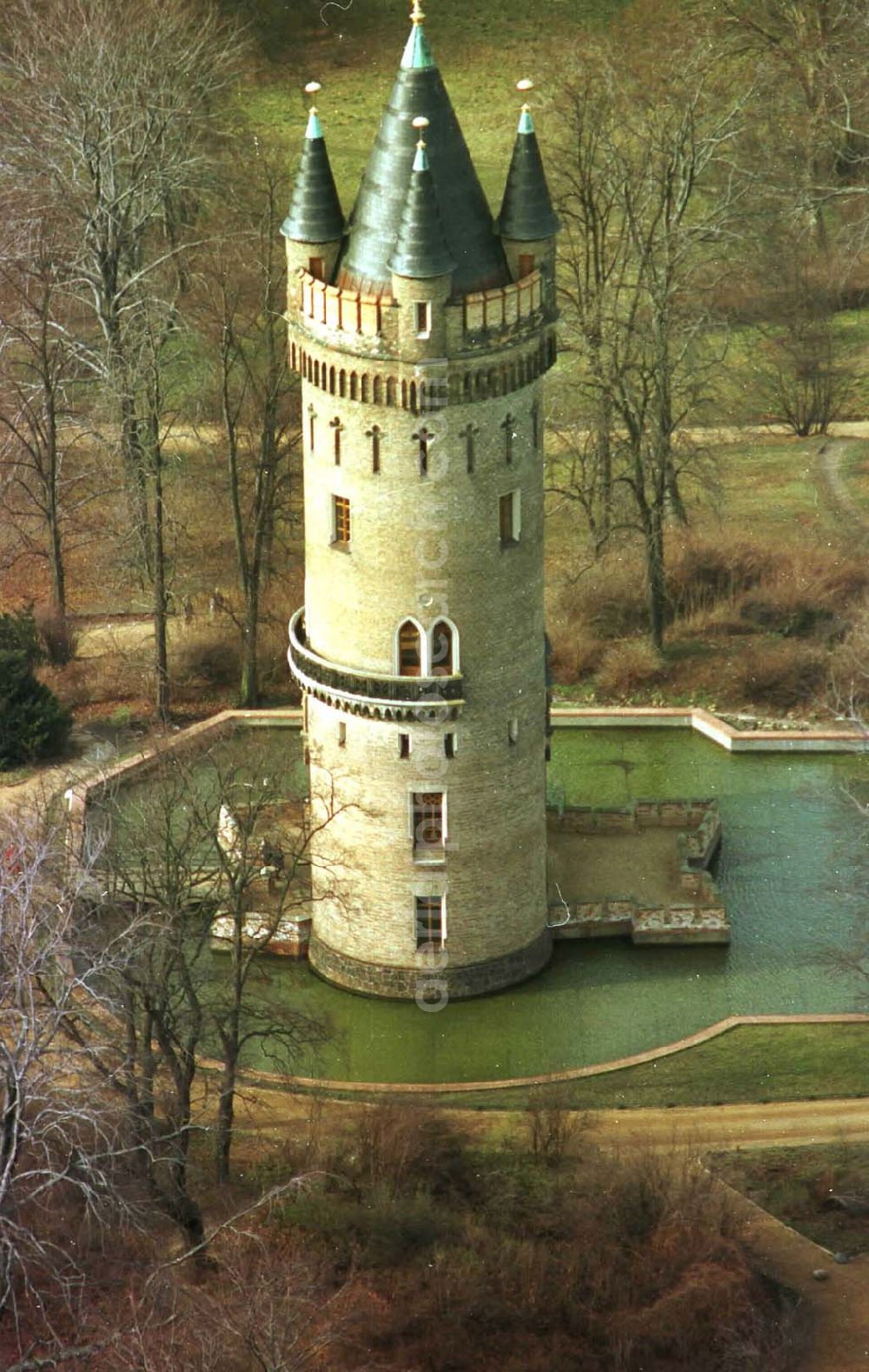 Aerial image Babelsberg - 06.03.95 Flatowturm im Park Babelsberg