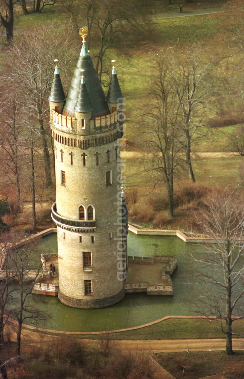 Aerial photograph Babelsberg - 06.03.95 Flatowturm im Park Babelsberg