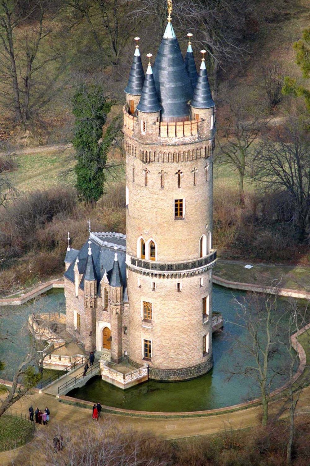 Potsdam-Babelsberg from above - Flatowturm im Park von Potsdam Babelsberg