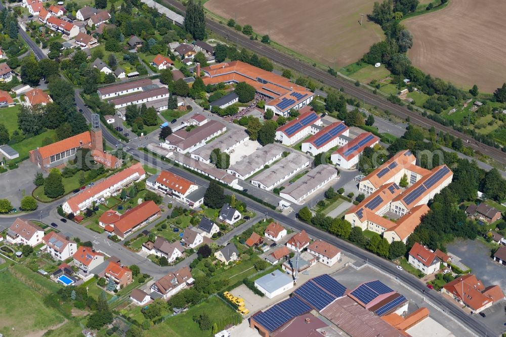 Aerial photograph Friedland - Refugee - buildings in Friedland in the state Lower Saxony