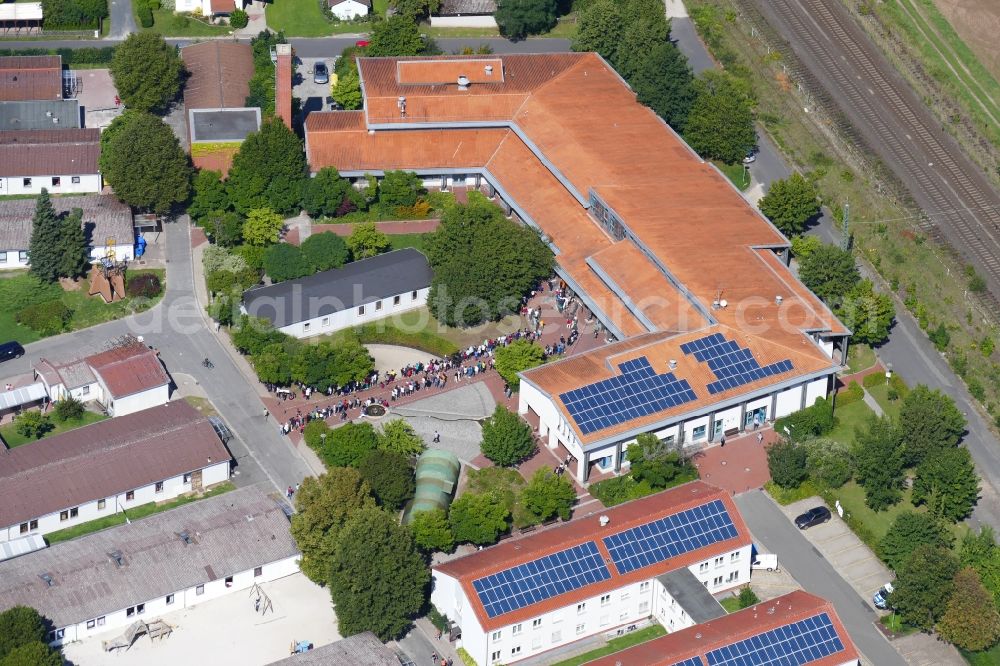 Friedland from above - Refugee - buildings in Friedland in the state Lower Saxony