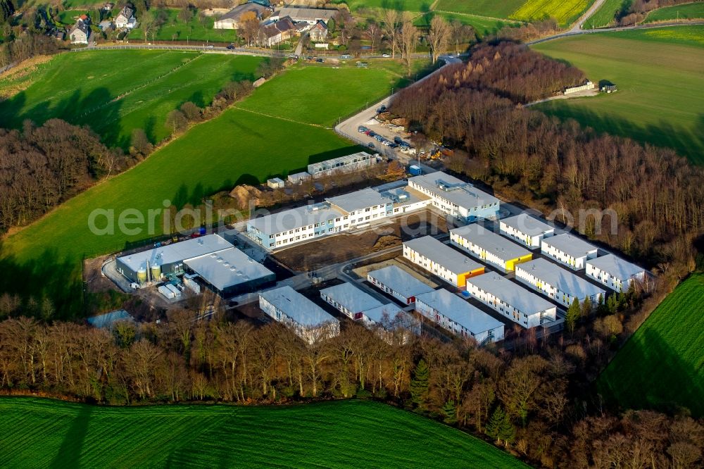 Aerial image Essen - Refugee - buildings in Essen-Fischlaken in North Rhine-Westphalia