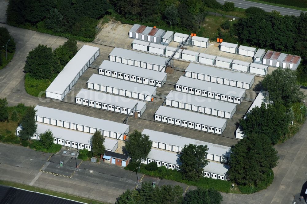 Aerial photograph Seeth - Container settlement as temporary shelter and reception center for refugees in Seeth in the state Schleswig-Holstein