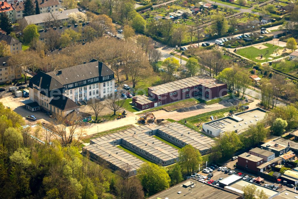 Aerial photograph Dortmund - Container settlement for refugees at the Entenpoth in Dortmund in the state North Rhine-Westphalia