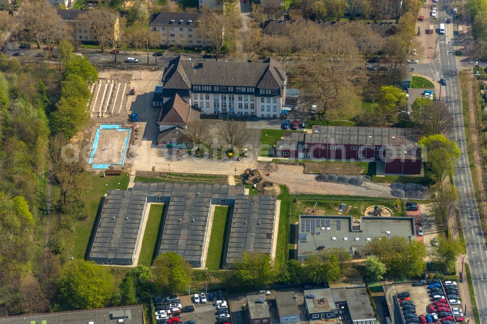 Dortmund from above - Container settlement for refugees at the Entenpoth in Dortmund in the state North Rhine-Westphalia