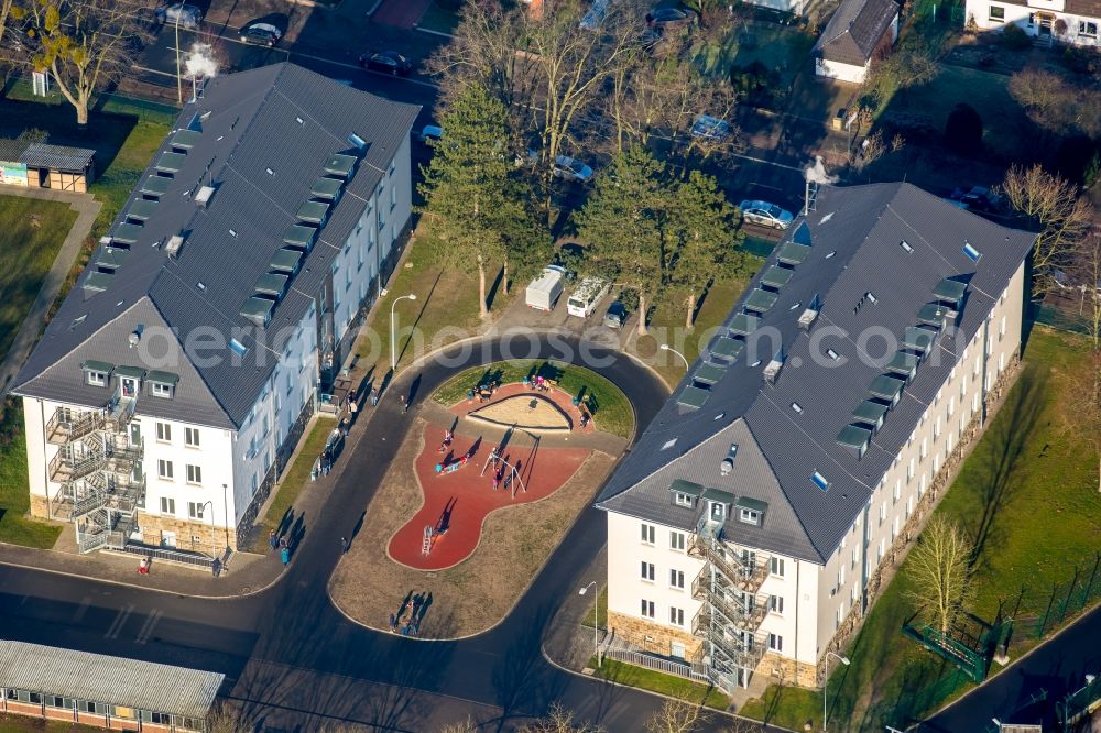 Aerial photograph Hamm - Refugee - buildings on Alter Uentroper Weg in Hamm in the state North Rhine-Westphalia